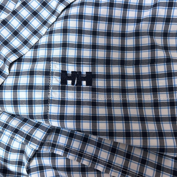 Helly Hansen Fjord Shirt Activity Two Tone Blue Plaid Lightweight Versatile NWOT - Picture 8 of 13